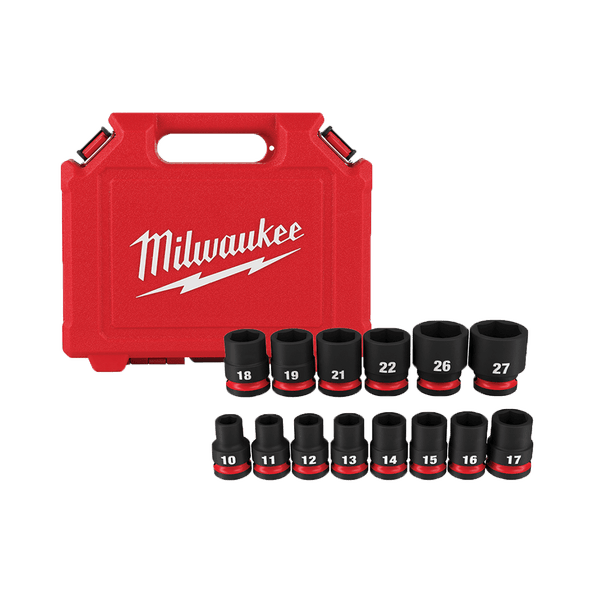 Milwaukee SHOCKWAVE™ 1/2" Drive 14PC Metric Standard 6 Point Impact Socket Set 49667013