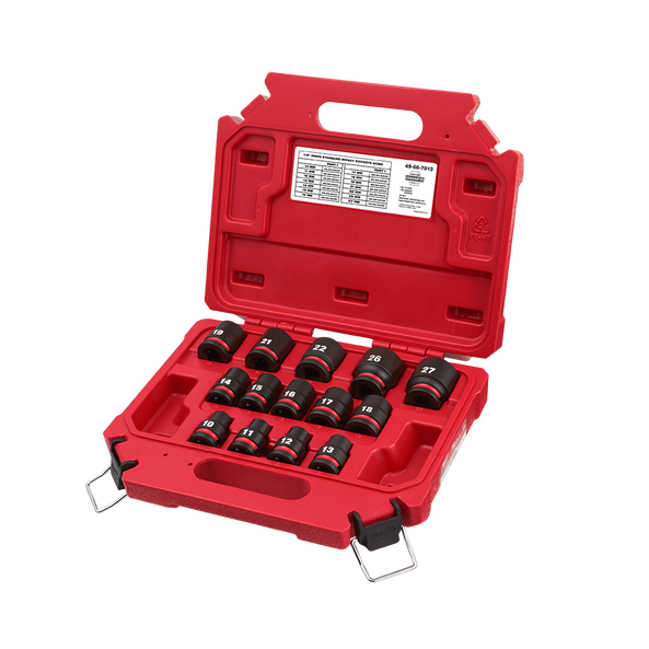 Milwaukee SHOCKWAVE™ 1/2" Drive 14PC Metric Standard 6 Point Impact Socket Set 49667013