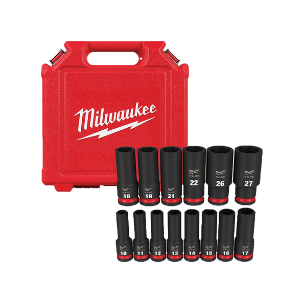 SHOCKWAVE™ 1/2" Drive 14Pce Metric Deep 6 Point Impact Socket Set 49667014 by Milwaukee