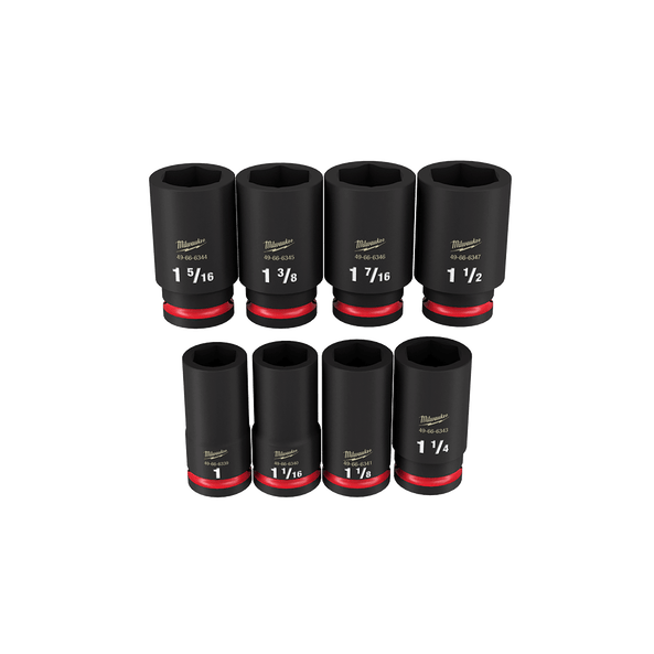 SHOCKWAVE™ 3/4" Drive 8Pce SAE Deep 6 Point Impact Socket Set 49667018 by Milwaukee