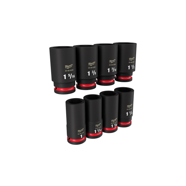 SHOCKWAVE™ 3/4" Drive 8Pce SAE Deep 6 Point Impact Socket Set 49667018 by Milwaukee