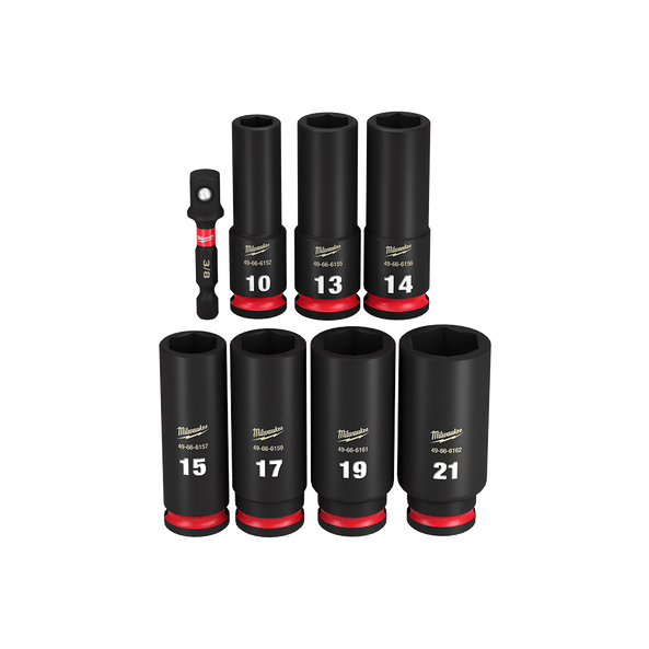 SHOCKWAVE™ 3/8" Drive 8Pce Metric Deep 6 Point Impact Socket Set 49667021 by Milwaukee