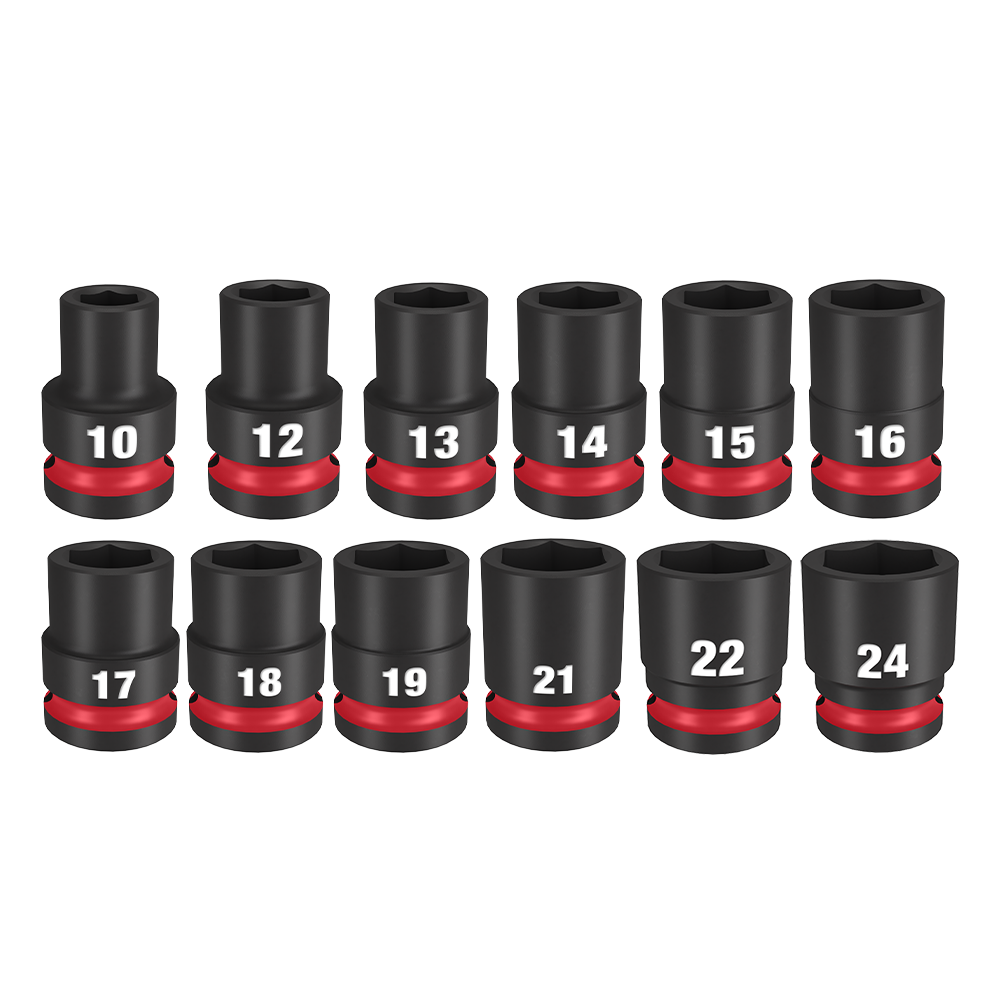 Milwaukee SHOCKWAVE™ 1/2" Drive 12Pce Metric Standard 6 Point Impact Socket Set 49667052