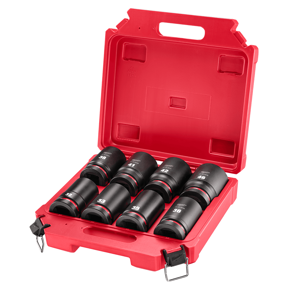 Milwaukee SHOCKWAVE™ 8Pce 1" Drive Metric Deep Impact Socket Set 49667838