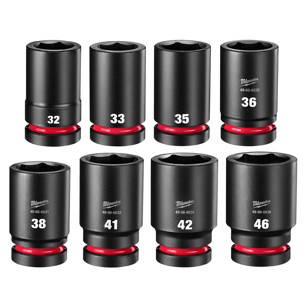 Milwaukee SHOCKWAVE™ 8Pce 1" Drive Metric Deep Impact Socket Set 49667838