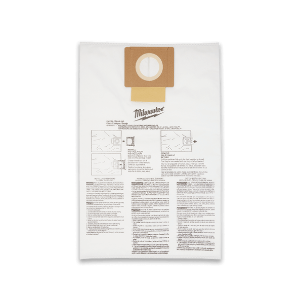 Milwaukee 5Pce 23L Wet / Dry Vac Fleece Bags suit M18FVC23L0 49901979