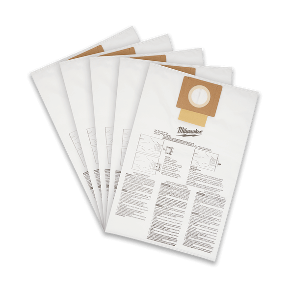 Milwaukee 5Pce 23L Wet / Dry Vac Fleece Bags suit M18FVC23L0 49901979