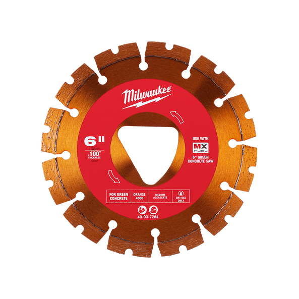 150mm (6") Green Concrete Diamond Blade - Orange 49937264 By Milwaukee