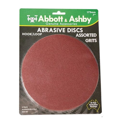 Hook & Loop Disc & Pad Pack 5Pce Various Grits - AAPACKVEL175-5 by Abbott & Ashby