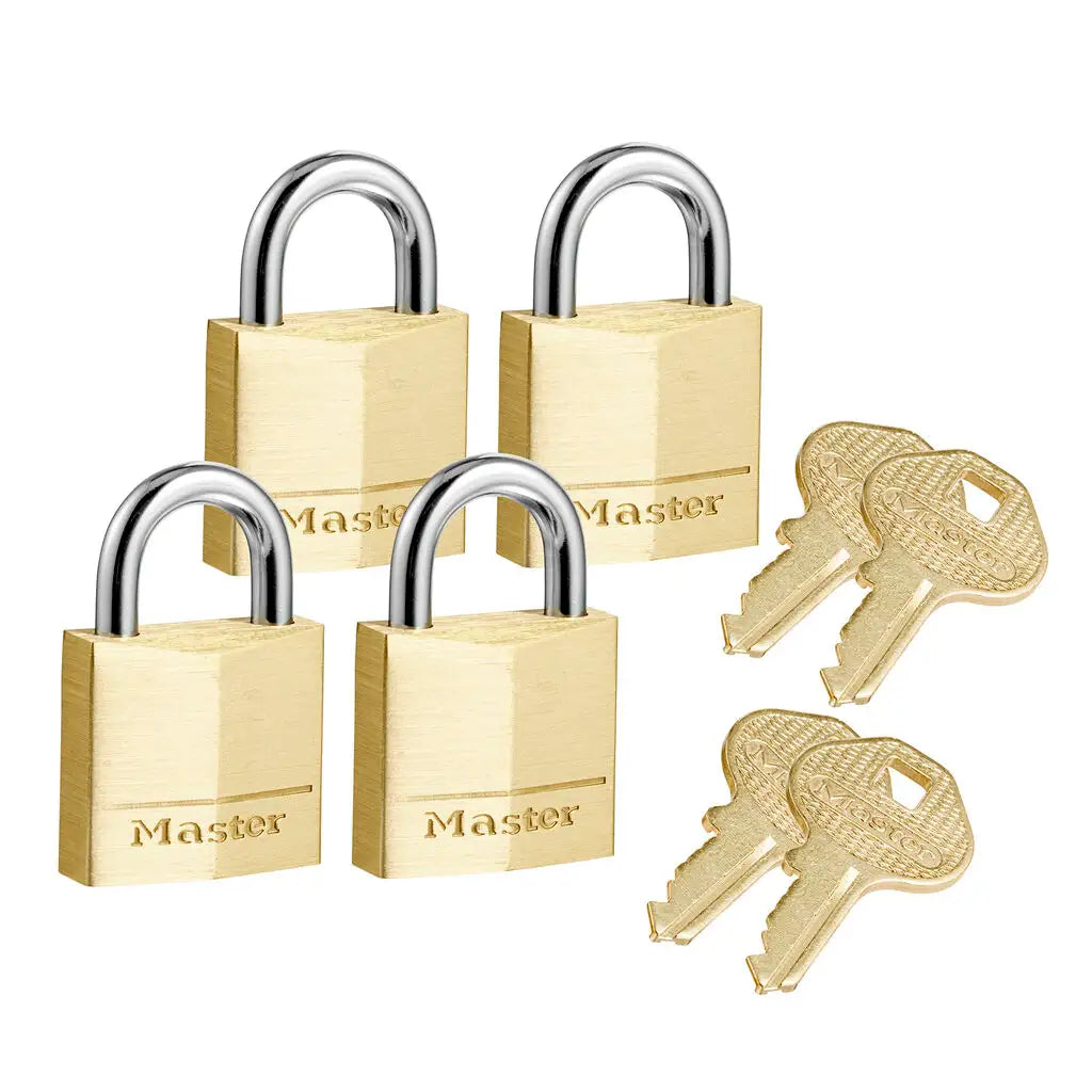 Master Lock 30mm Diamond Brass Padlock With 16mm Shackle | Single, Double, or Four Pack