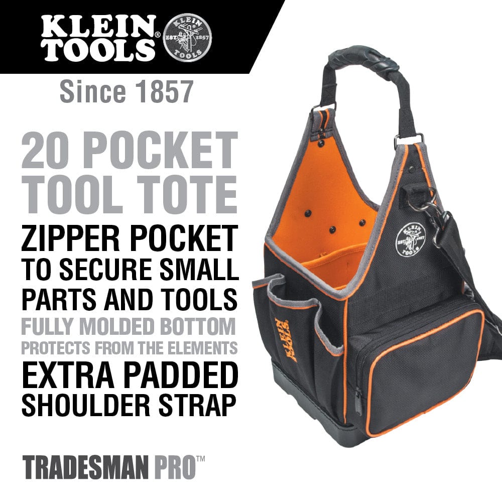22.2cm 20 Pockets Tool Bag Tradesman Pro™ Tool Tote 554158-14 by Klein