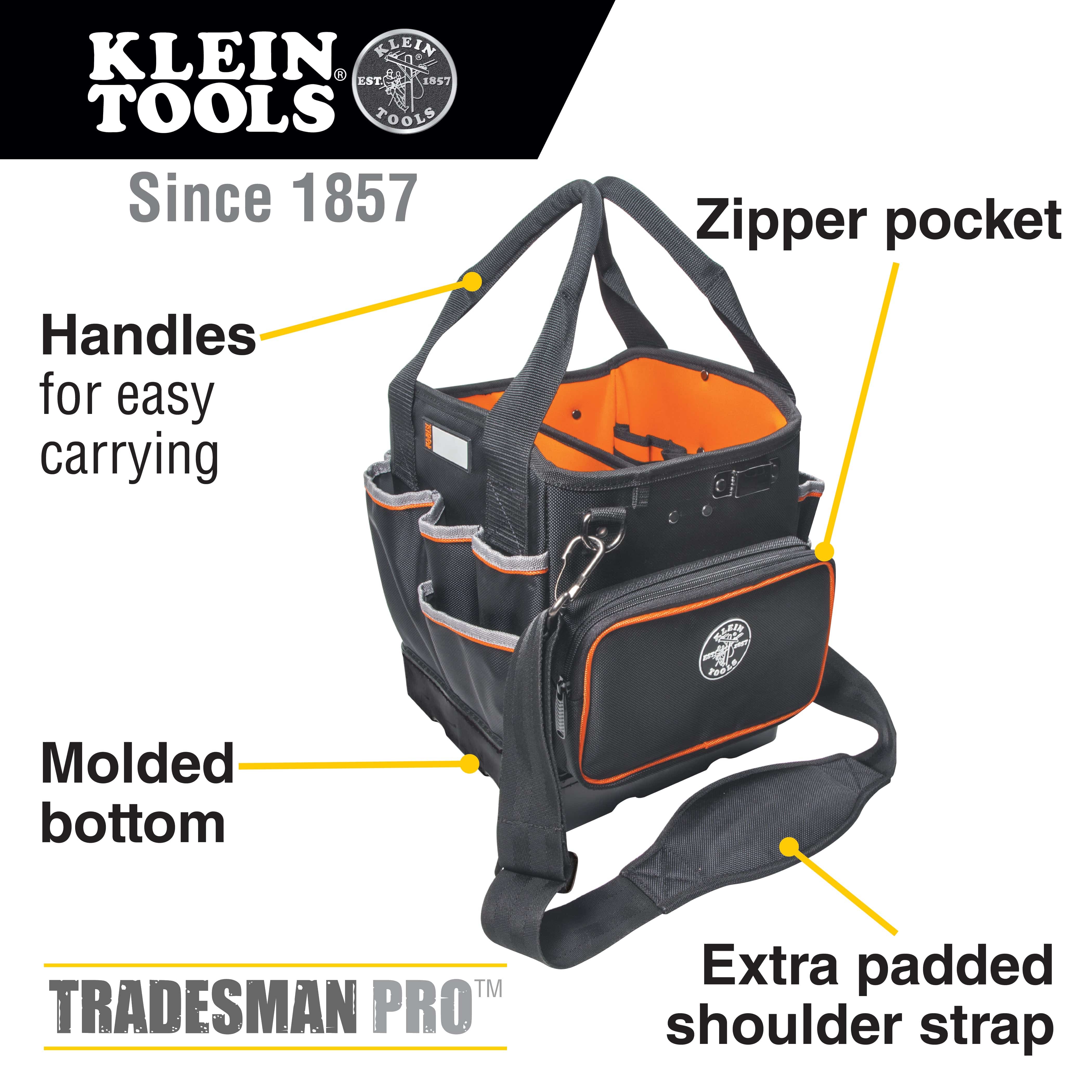 26cm 40 Pockets Tool Bag, Tradesman Pro™ Tool Tote 5541610-14 by Klein