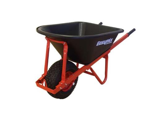 99L Poly Tray Wide Wheel Short Handle Heavy Duty Wheelbarrow W566P by Easymix