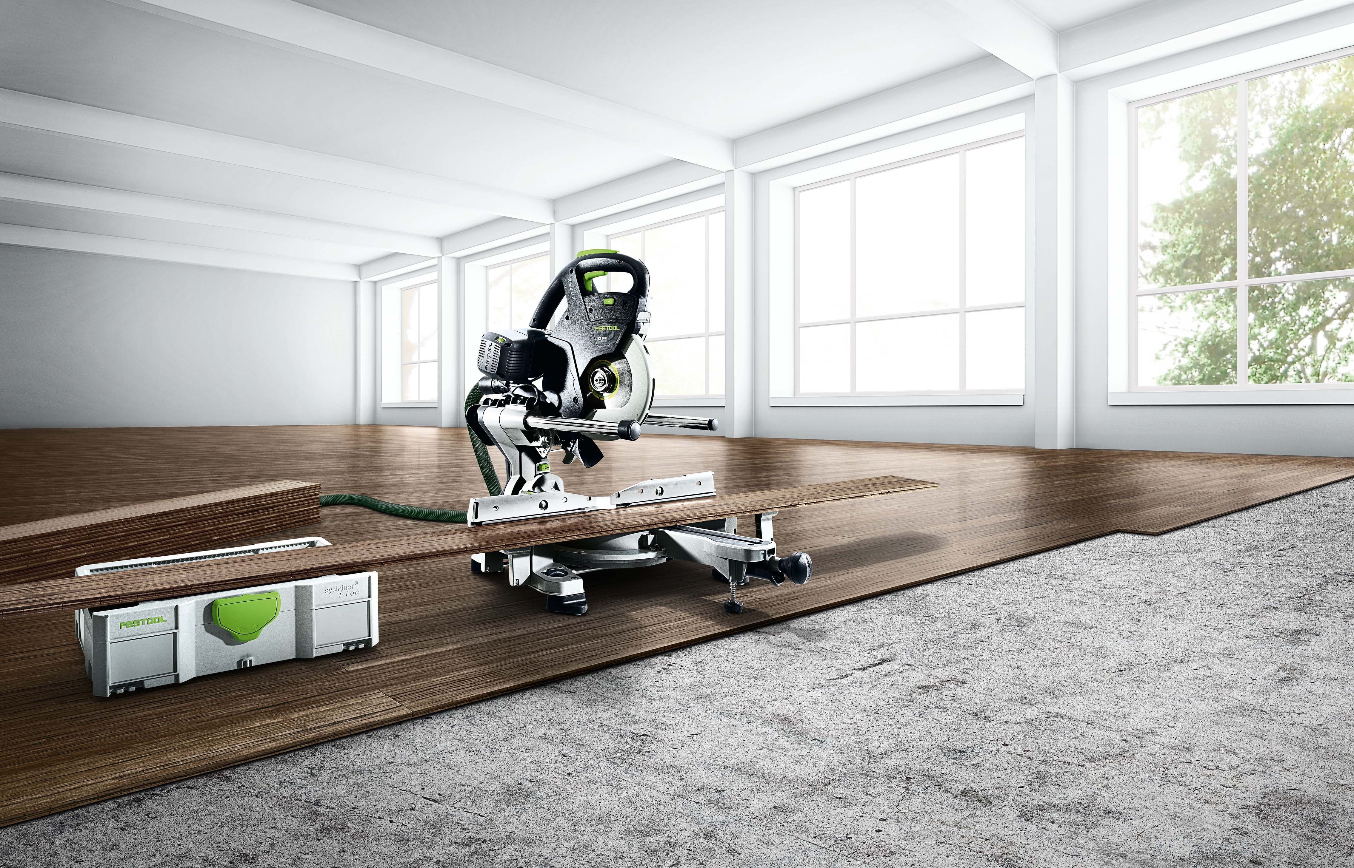 Festool KS 60 KAPEX 216mm Slide Compound Mitre Saw with LED Spotlight Set 575465