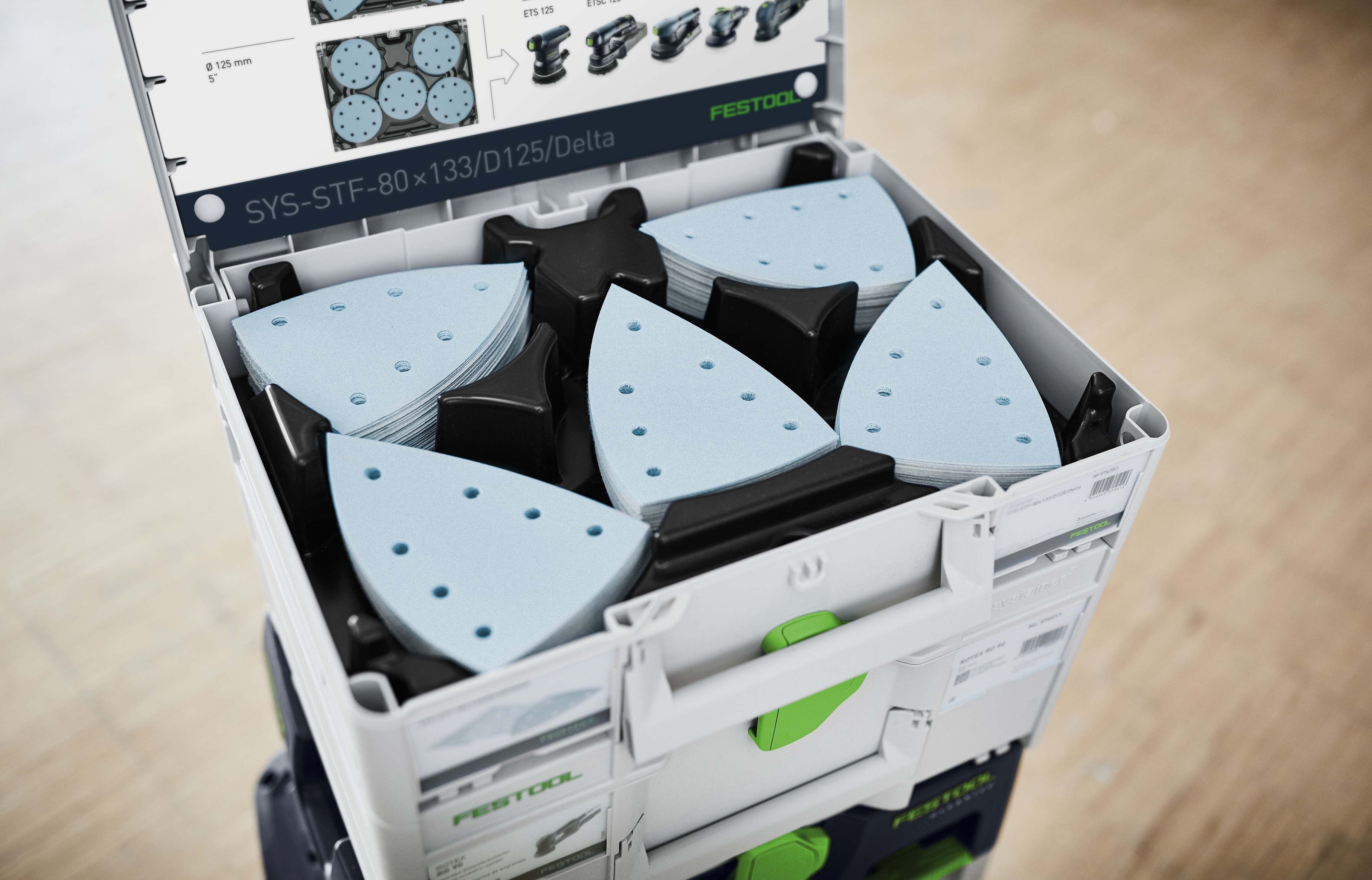 Systainer3 SYS 1 for 80x133mm / D125mm / 100mm Delta Abrasives 576781 by Festool