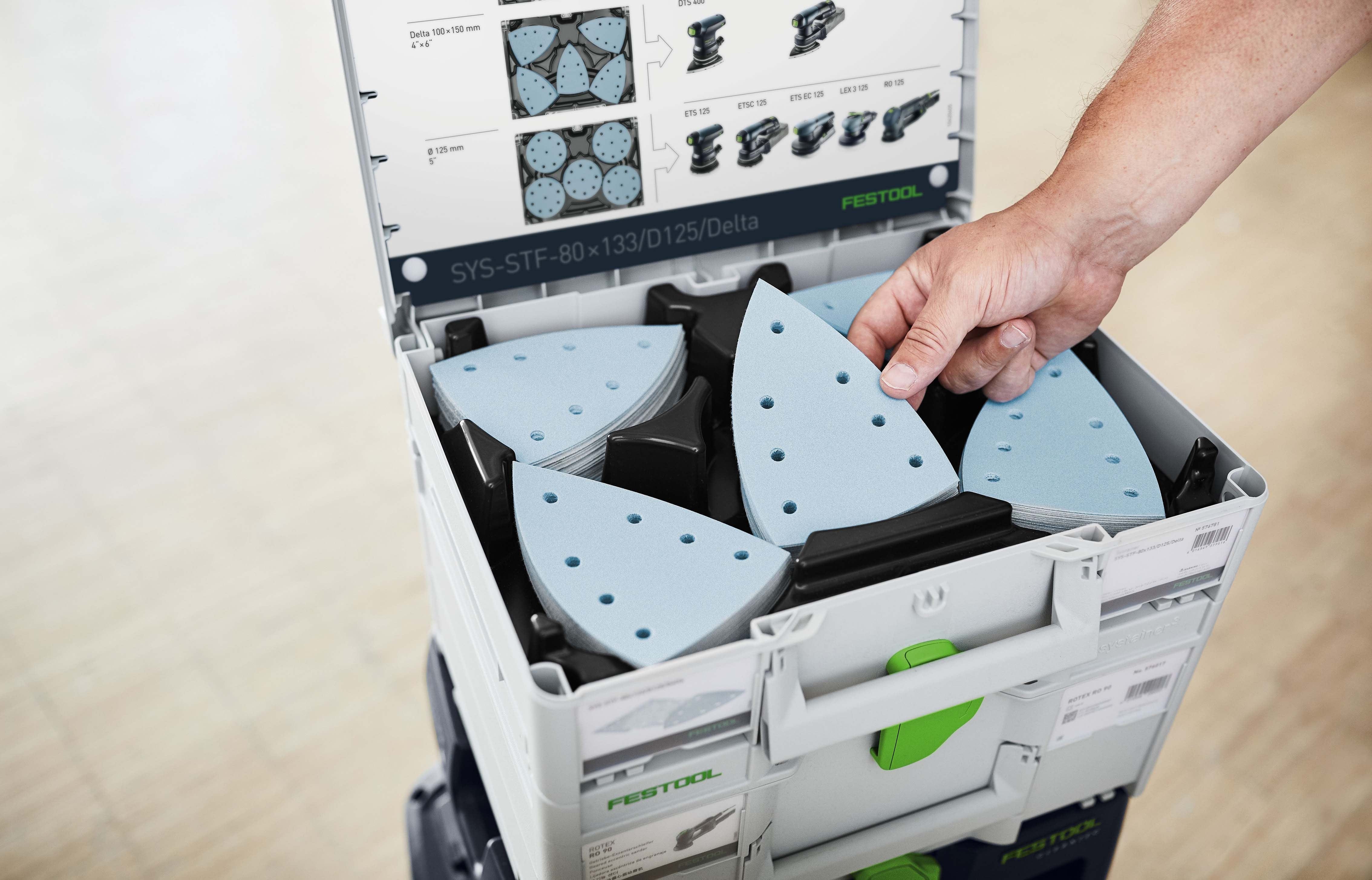 Systainer3 SYS 1 for 80x133mm / D125mm / 100mm Delta Abrasives 576781 by Festool