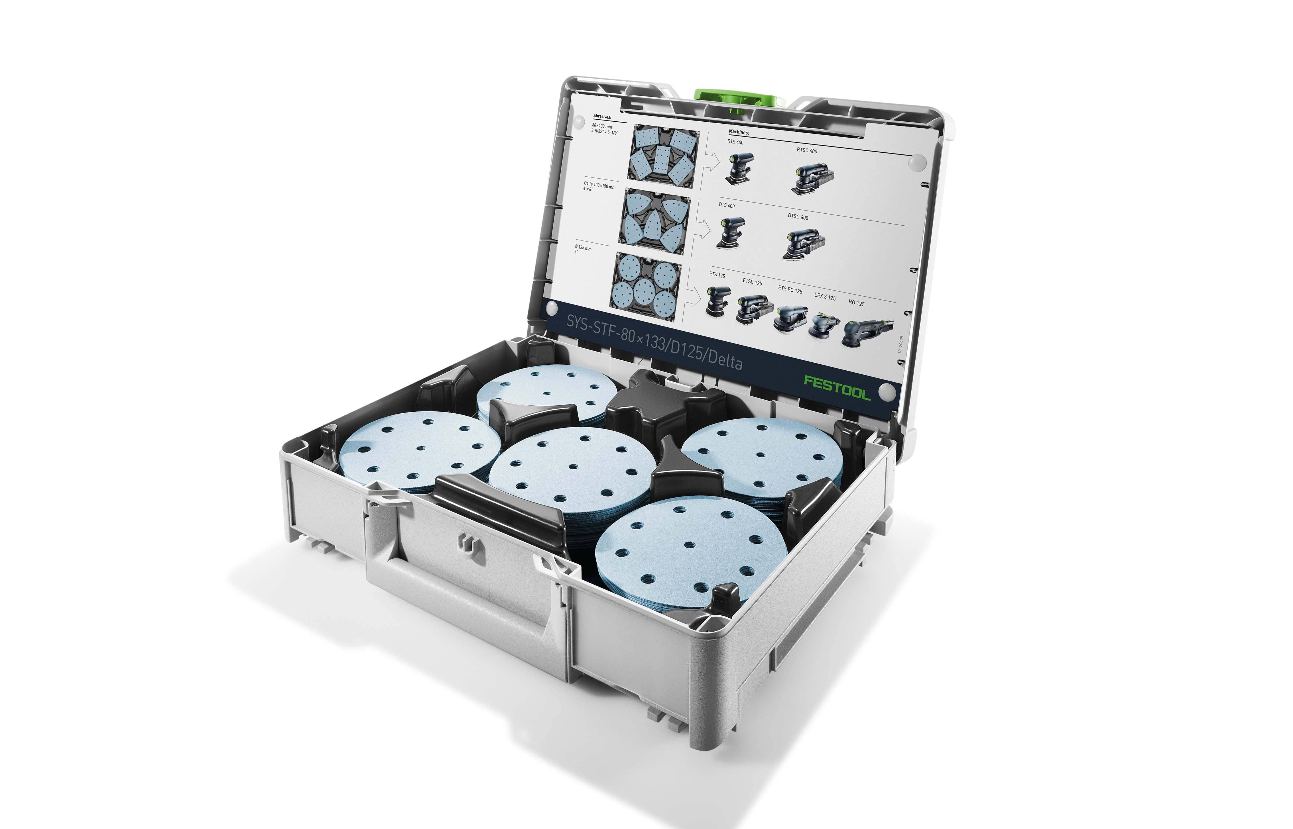 Systainer3 SYS 1 for 80x133mm / D125mm / 100mm Delta Abrasives 576781 by Festool
