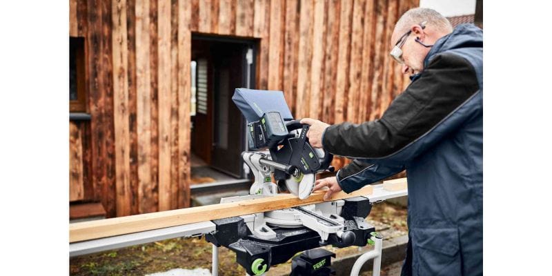 KSC 60 KAPEX 18V Cordless 216mm Slide Compound Mitre Saw 5.2Ah Energy Set & Stand 577178 by Festool