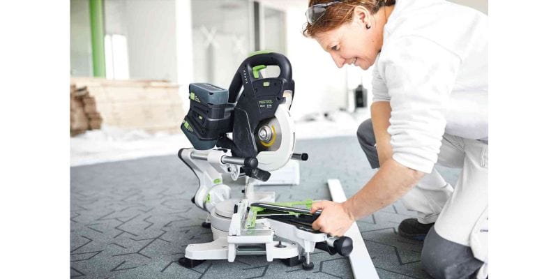 KSC 60 KAPEX 18V Cordless 216mm Slide Compound Mitre Saw 5.2Ah Energy Set & Stand 577178 by Festool