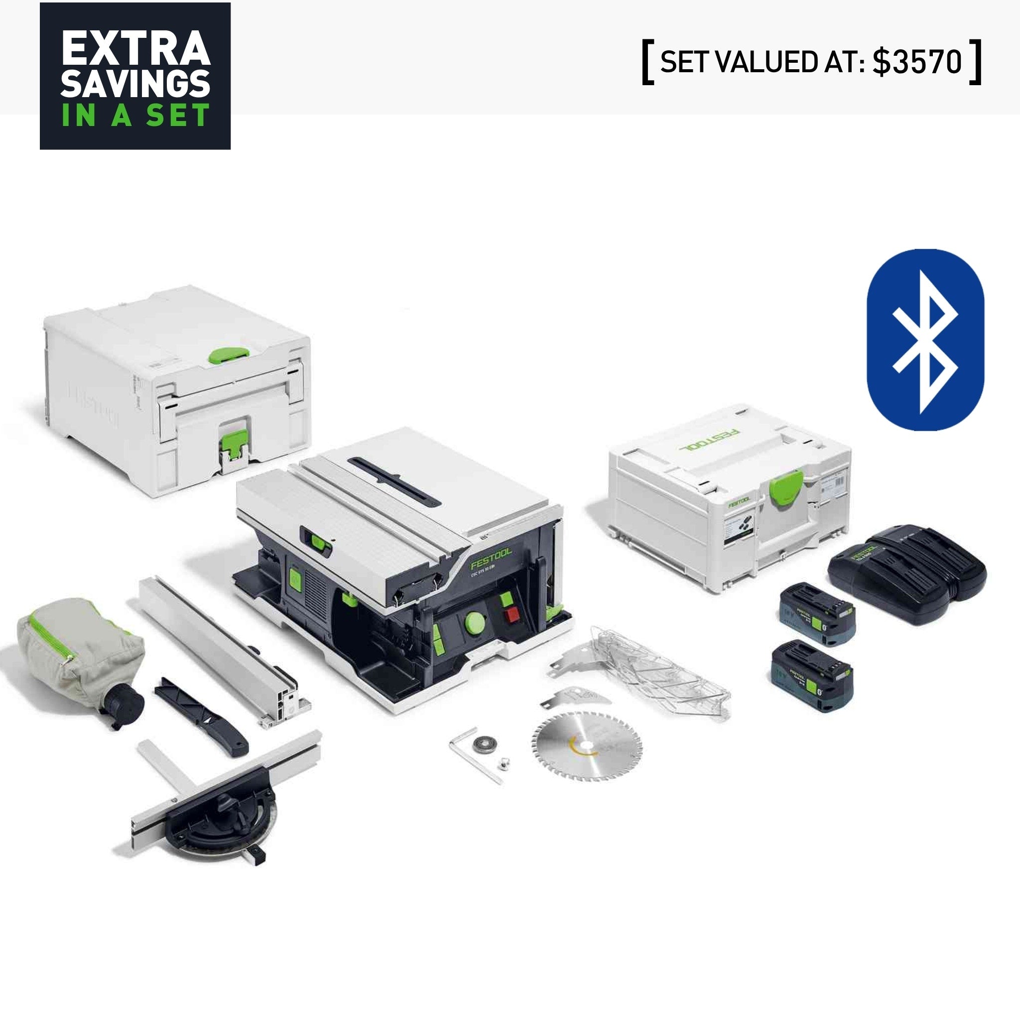 Festool CSC SYS 50 18V Cordless 168mm Systainer Saw 5.2Ah Bluetooth Set 577376