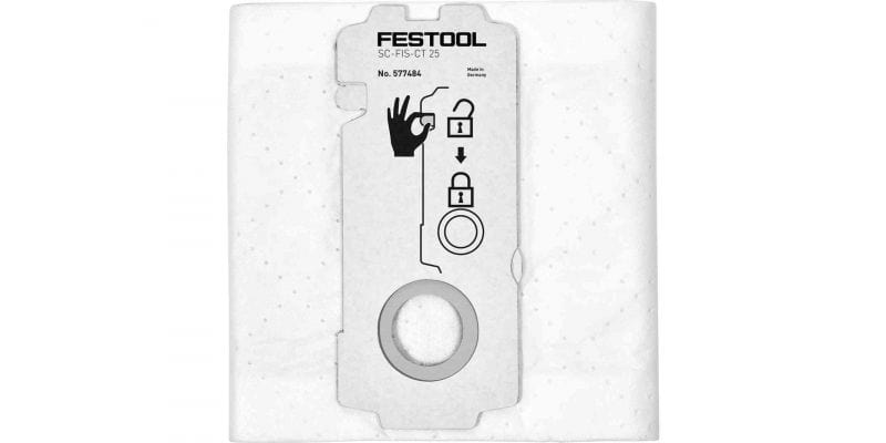 Replacement Selfclean Filter Bags for CT 25, 5 Pack - 577484 by Festool