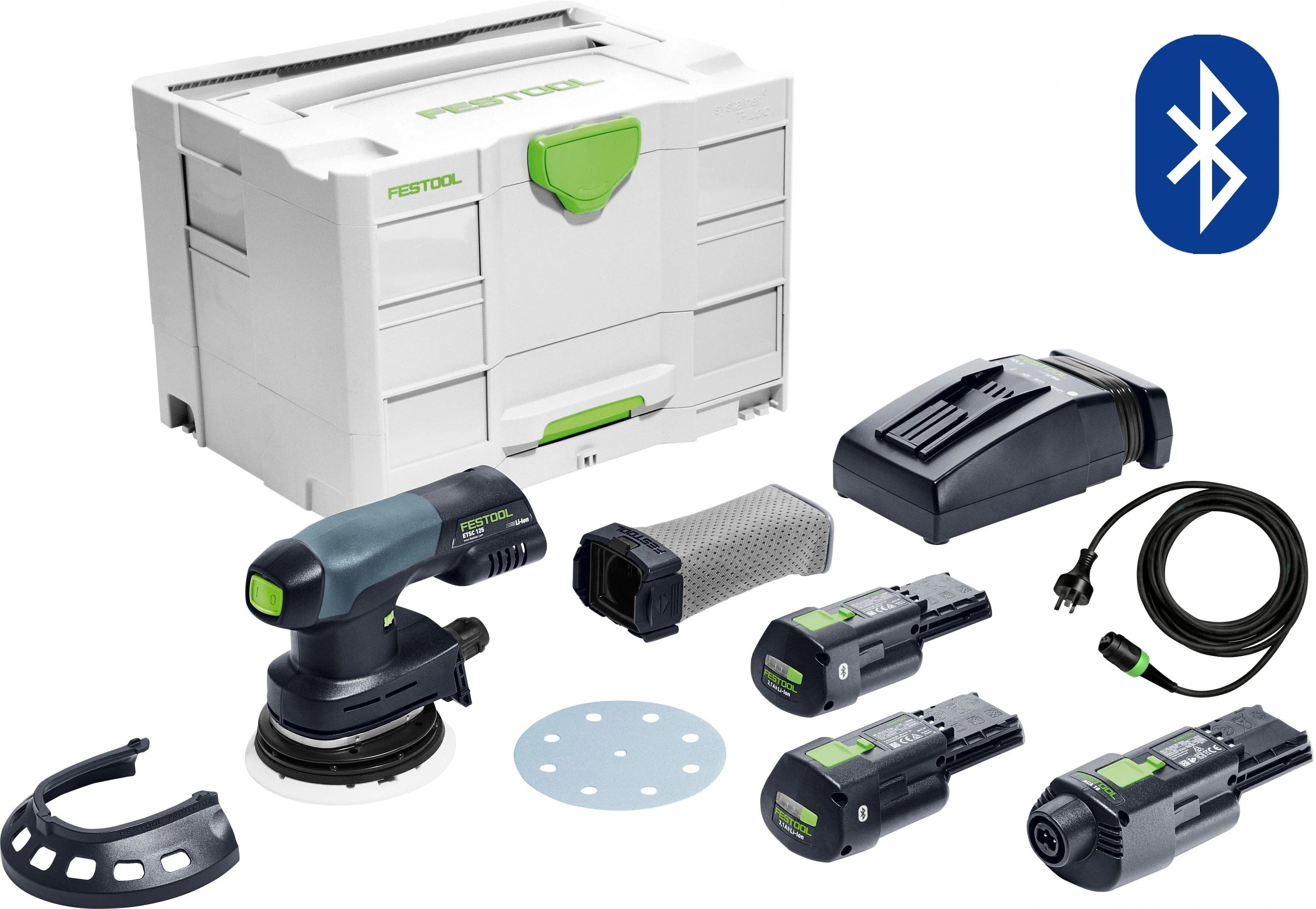 Festool ETSC 125 18V 125mm Cordless Random Orbital 2mm Sander Bluetooth 3.0Ah Set in Systainer 578145