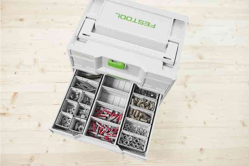 Festool Insert Boxes for Systainer3 Combi Organiser 6 x 50 x 50 x 68mm + 7 x 50 x 100 x 68mm- 13 Pack 578056