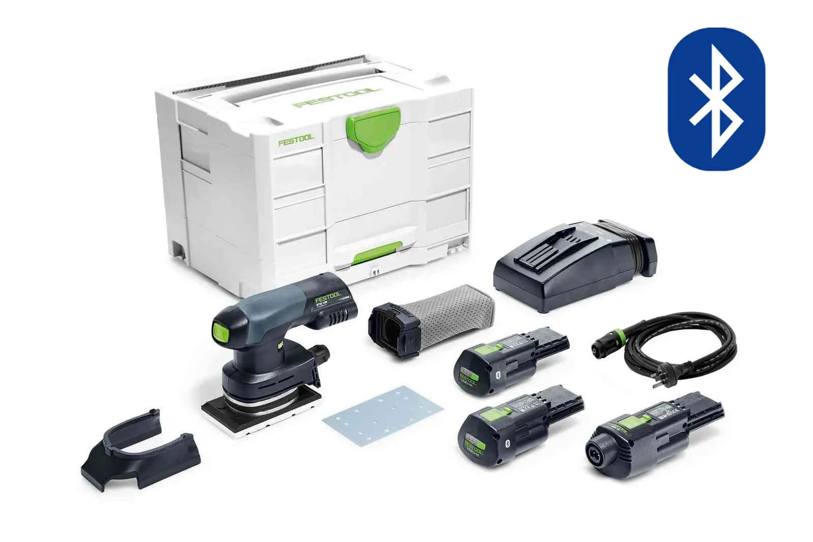 Festool RTSC 400 18V 80mm x 133mm Cordless Orbital 1/4 Sheet Sander Bluetooth 3.0Ah Set in Systainer 578136
