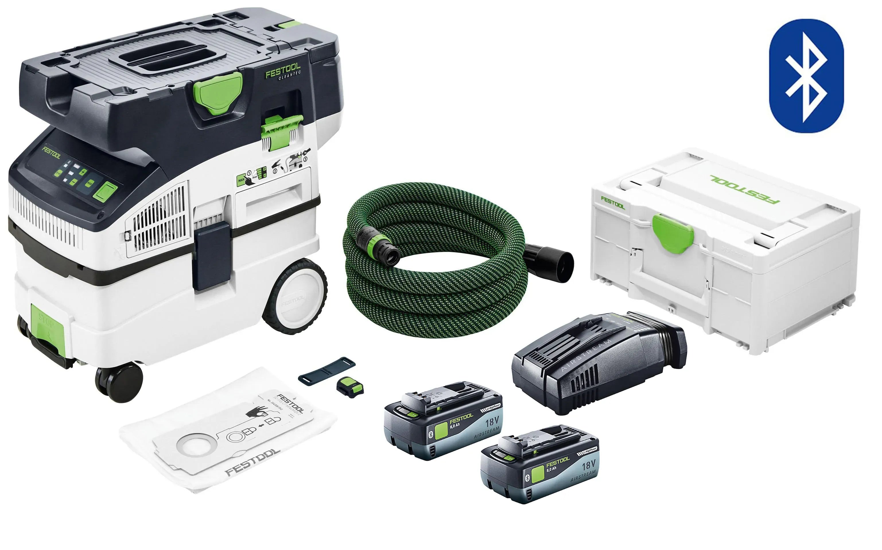 Festool CTLC MINI 10l L Class 18V Cordless Mobile Dust Extractor 8.0Ah Bluetooth Energy Set 578298