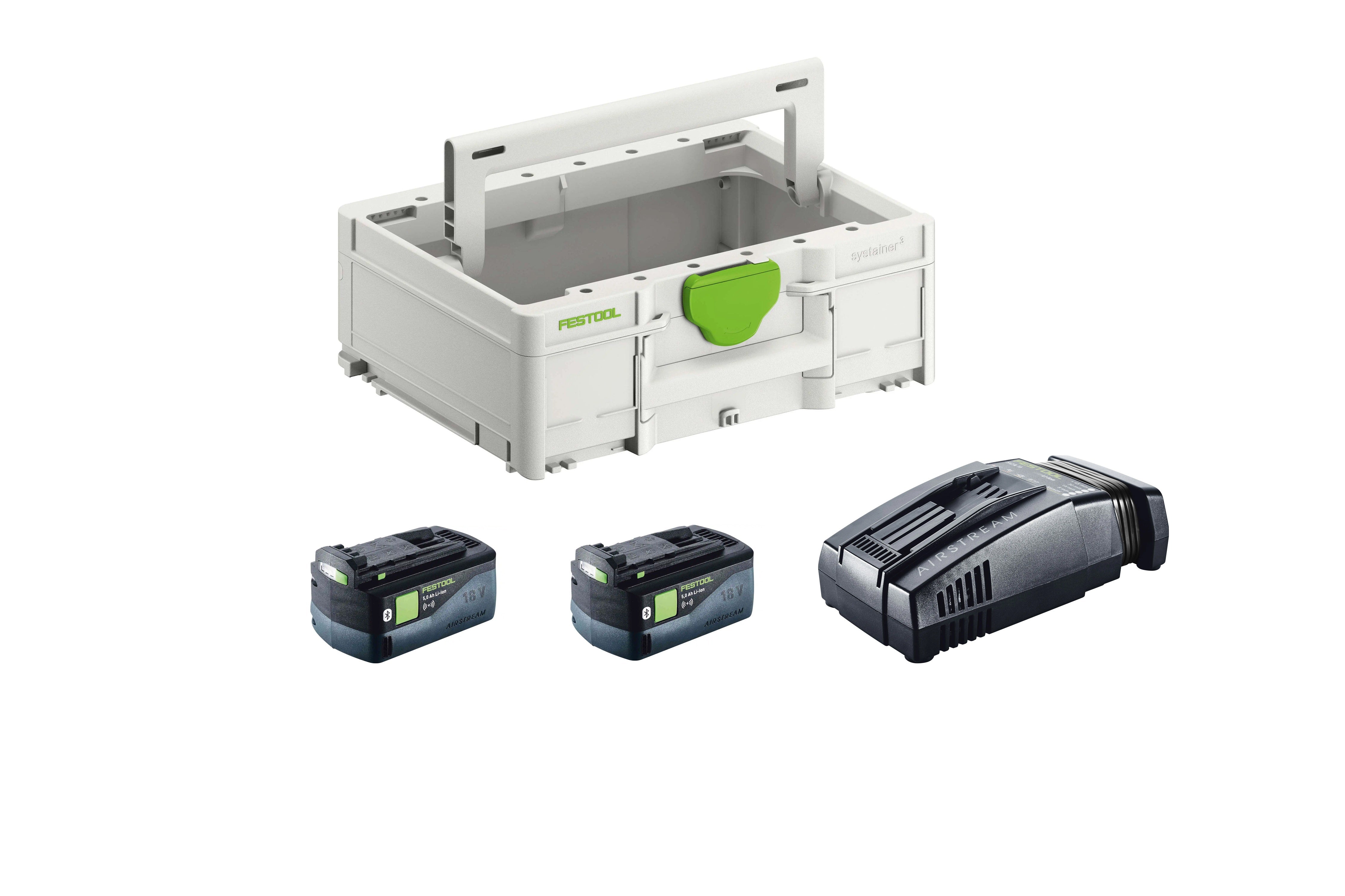 Festool 3Pce 18V 5.0Ah Li-ion Timber Combination Kit HKC 55/TPC 18/AGC 18/TB M 137 578506