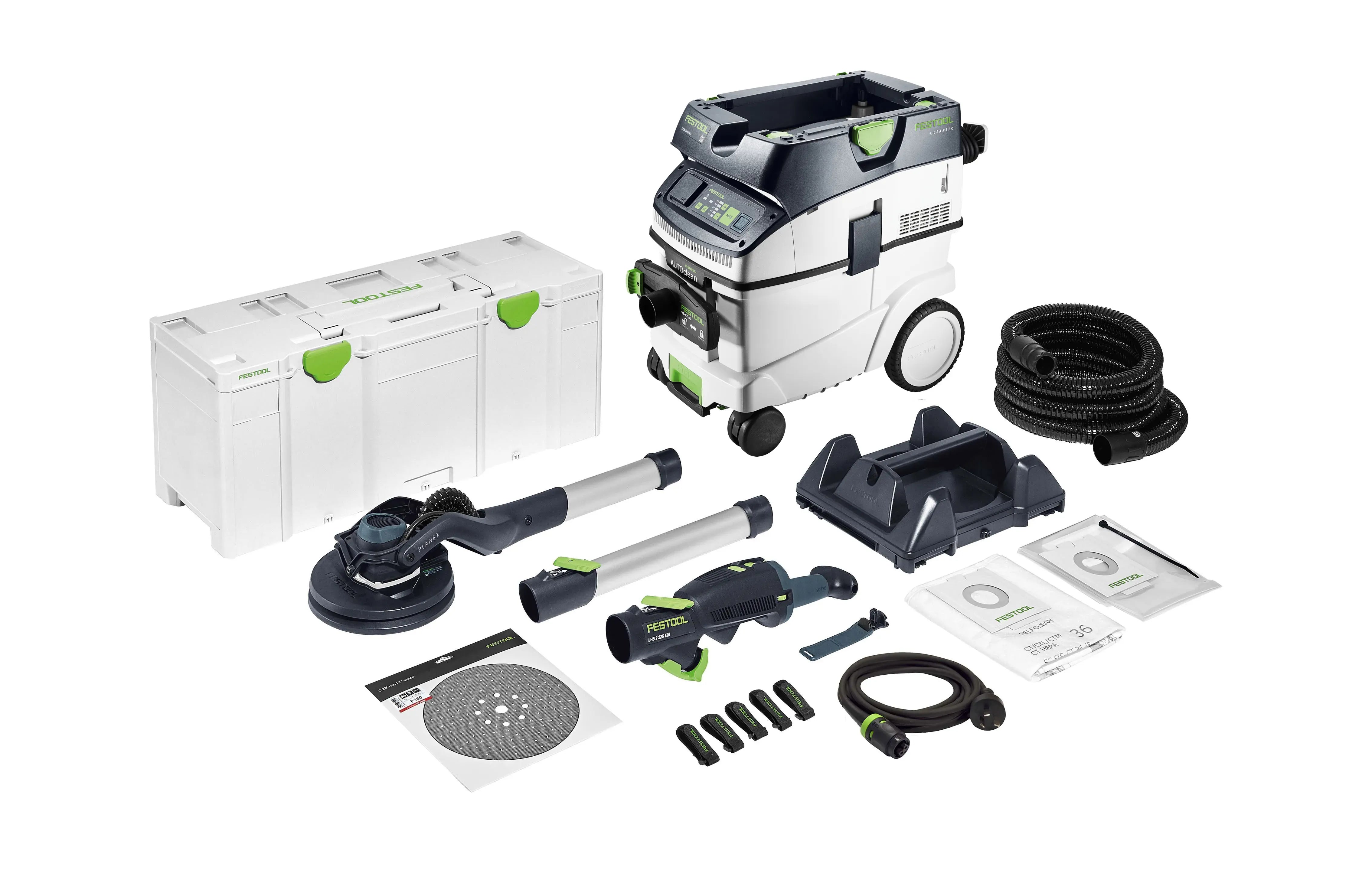 Festool LHS 2 225 PLANEX 225mm Drywall Sander with M-Class Dust Extractor Set 578956