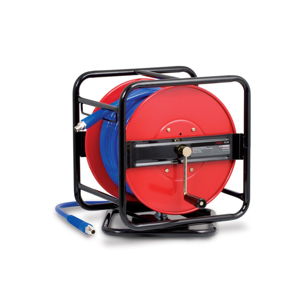 Jamec PEM 8mm x 40m Manual Wind Retractable Air Hose on Swivel Base 58.2672
