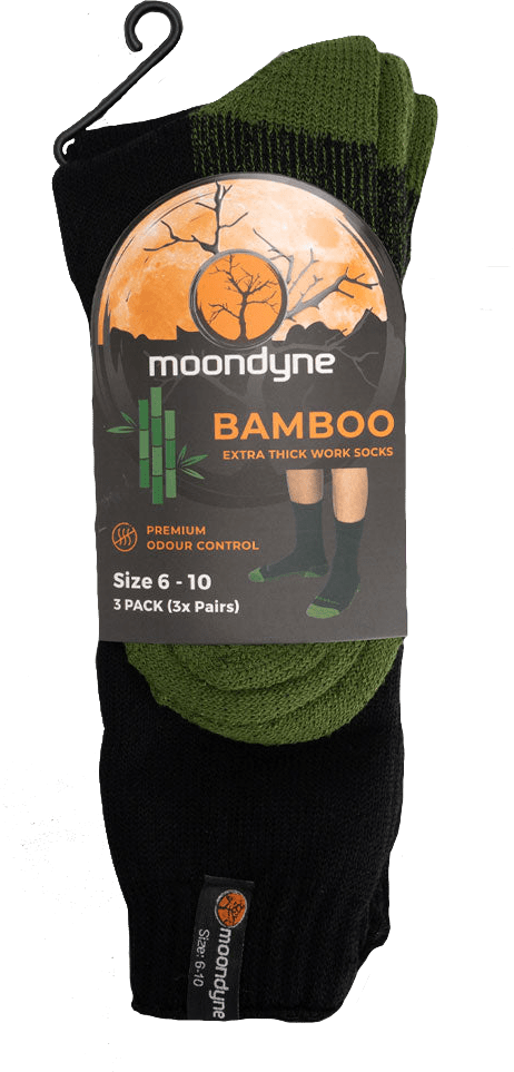 Moondyne 3 Pair Premium Bamboo Socks Black