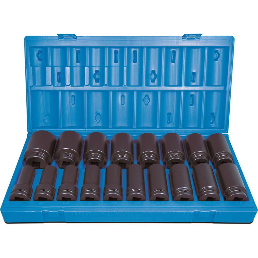 Action 18Pce 3/4" Drive 6-Point Imperial Deep Socket Set 600421801