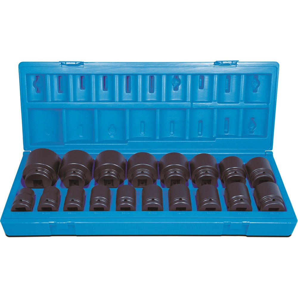 Action 18Pce 3/4" Drive 6-Point Metric Standard Socket Set 601401801