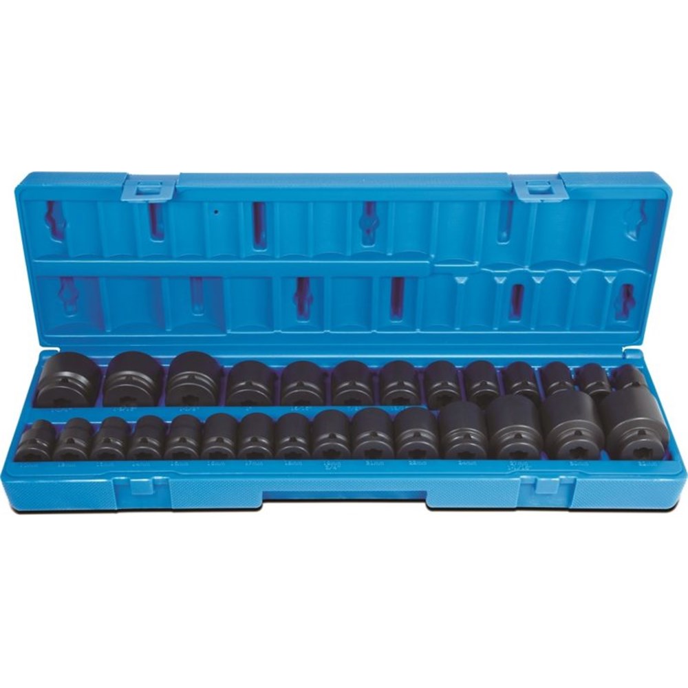 Action 28Pce 1/2" Drive 6-Point Metric & Imperial Standard Socket Set 607202801