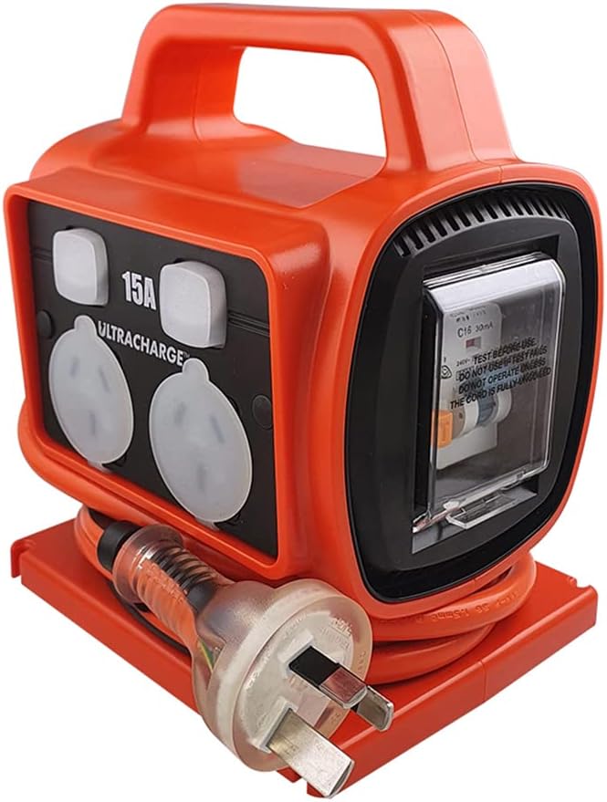 Ultracharge 15A 4 WAY RCD SAFETY POWER BLOCK 15A PLUG UR115/4R