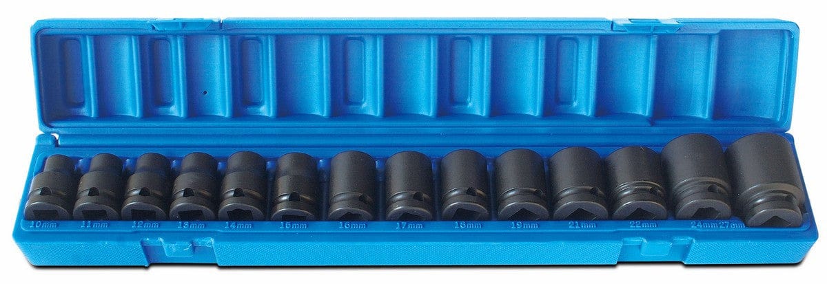 Action 14Pce 1/2" Drive 12 Point Metric Standard Impact Socket Set 638251401