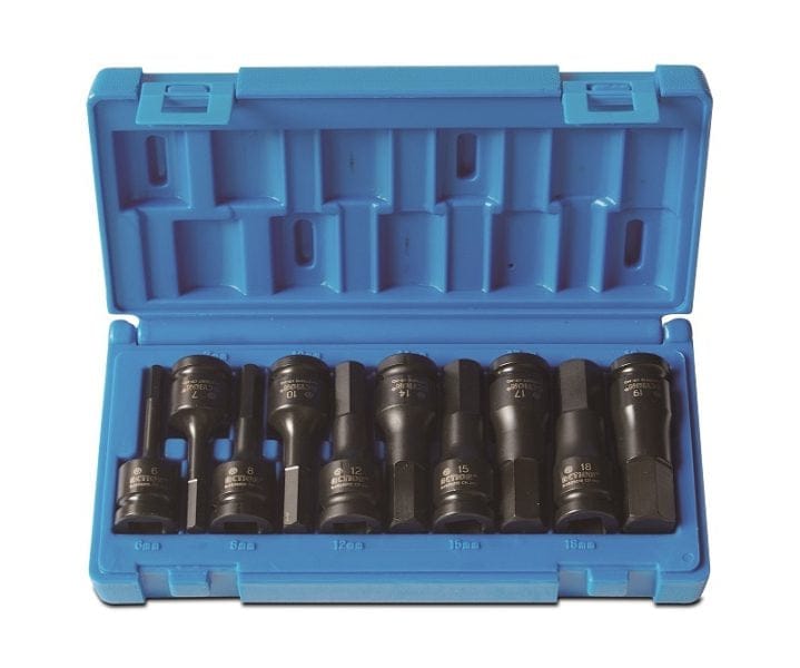 Action 10Pce 1/2" Drive Hex Driver Metric Impact Socket Set 648251001