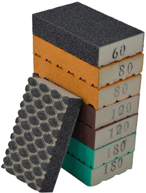 Medalist 8pce Sanding Sponges with Anti Clog Flutes 69056