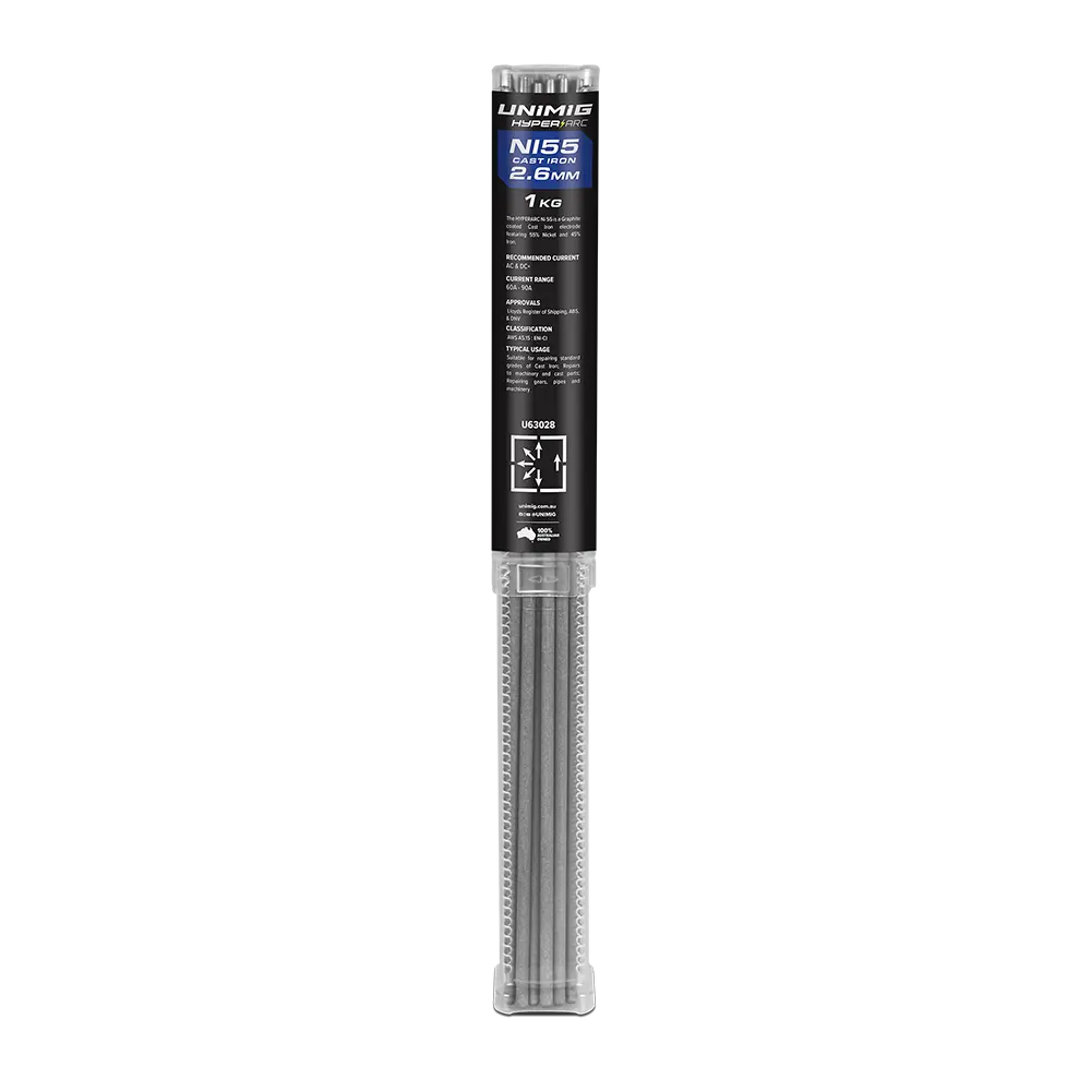 Unimig Hyperarc Ni 55 Cast Iron Electrodes 2.6Mm 1Kg U63028