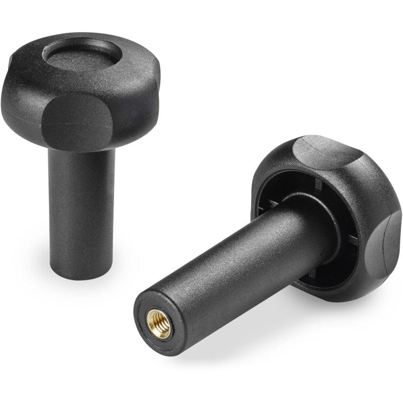 60mm x 80mm 4 Lobe Handwheel with Elongated Hub and Threaded Female Insert G734 Series G73460.0M0801 by Boteco