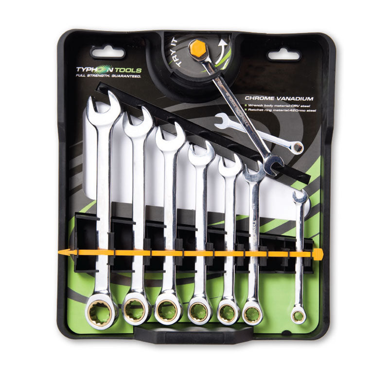8Pce Ratchet Spanner Set Imperial 70022 by Typhoon Tools
