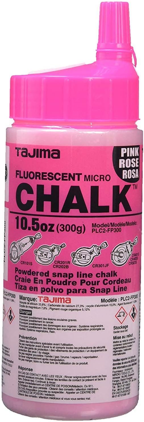 Tajima Fluorescent Pink Micro Chalk Line Refill 300g PLC2-FP300