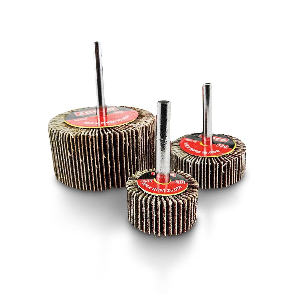 Flap Wheel Set, 60G 3Pce- BFWK3 by Josco