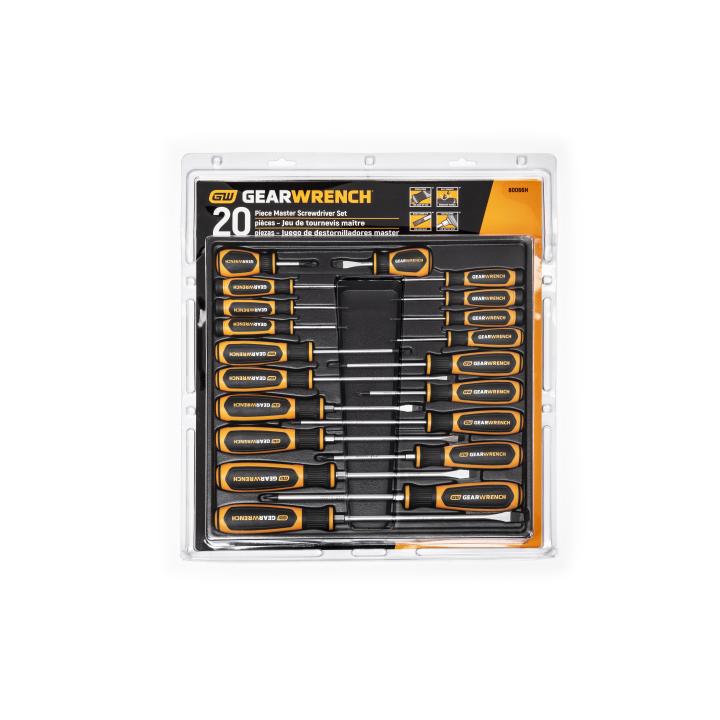 GEARWRENCH Phillips®/Slotted/Torx® Dual Material Screwdriver 20Pce Set 80066H