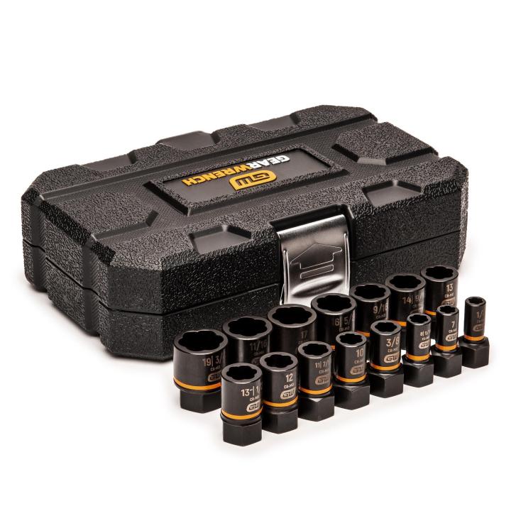 1/4” & 3/8” Drive Bolt Biter™ Impact Extraction Socket 15Pce Set 84783 by GEARWRENCH