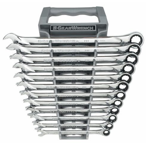 12 Piece 72-Tooth 12 Point XL Ratcheting Combination Metric Wrench Set 85098 by GEARWRENCH