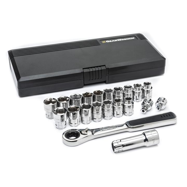 3/8” Drive Pass-Thru™ 6 Point SAE & Metric Tool 21Pce Set 8921 by GEARWRENCH