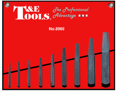 T&E Tools 9 Piece Square Type Screw Extractor Set 8960